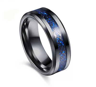 Tungsten Carbide Carbon Fiber Ring Men Women Silver Engagement Wedding Bands Lot • $1.91