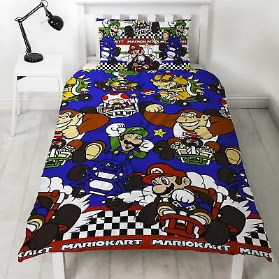 £16.99 • Buy Nintendo Super Mario Kart Racer Single Duvet Cover Bedding Donkey Kong