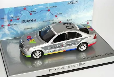 Mercedes E Class W211 Paris-peking “team Ebay” 1:43 Minichamps (dealer Model) • £149.95