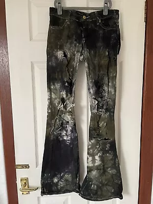 £9.99 • Buy Indian Rose Patterned Distressed Jeans Y2K Size 26