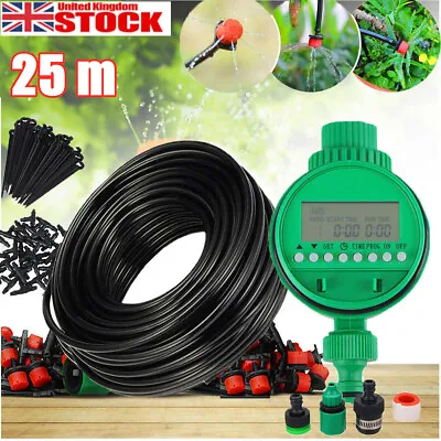 82ft Micro Irrigation Watering Kit Automatic Garden Plant Greenhouse Drip System • £9.99