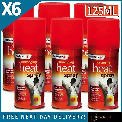 6x 125ml Deep Heat Spray Massaging Instant Muscle Sports Injury Back Pain Relief • £13.95