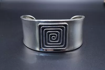 925 Sterling Silver Vintage Square Spiral Cuff Bracelet • $96