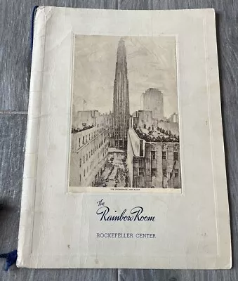 1939 Vintage Menu The Rainbow Room @ Rockefeller Center • $24.99