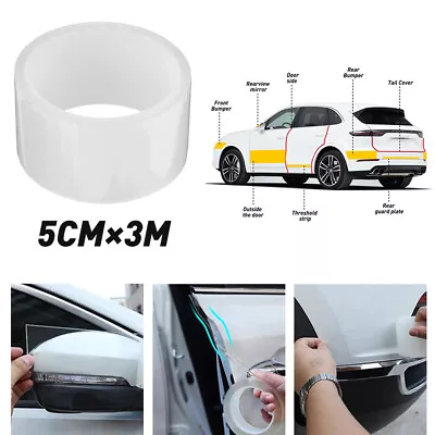 Car Plate Door Sill Scuff Protector Cover Sticker Body Anti-scratch Strip 10FT*5 • $9.09
