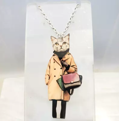 £4.99 • Buy Cat Lover Shopping Fancy  Dress Cat Funky Necklace Chain Jewelry Gift 