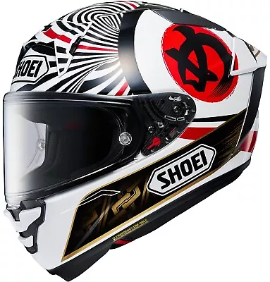 Shoei X-Fifteen Marc Marquez Motegi4 Motorcycle Helmet Black/White/Gold • $1049.99