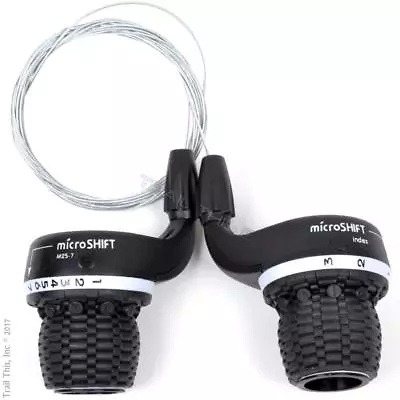 Microshift MS25 3x7 (21-Speed) MTB Bike Twist Shifter Set W/ Cables Fit Shimano • $12.85