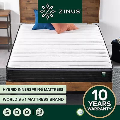 $199 • Buy Zinus Deluxe QUEEN DOUBLE SINGLE Innerspring Mattress Memory Foam Euro Top