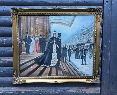 JEAN BERAUD After/attributed FRAMED OIL ON CANVAS Signed SNOWY WINTER SCENE  • £845