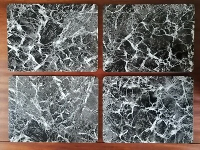 £21.99 • Buy Quality Set Of 4 Black Marble/Granite Design Cork Backed Placemats Table Mats 
