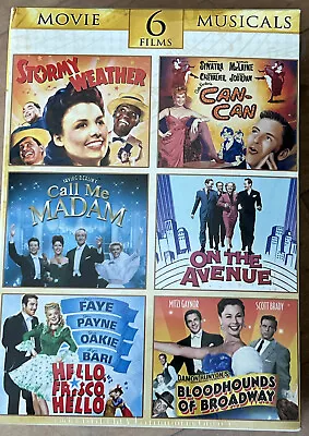 Movie Musicals DVD Box Set Of 6 Films (On The Avenue Can-Can Stormy Weather) • $44.95