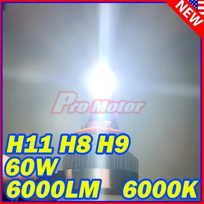 H11 60W 6000LM 6000K Error Free COB LED CREE Fog Driving Light Bulbs Lamp • $14.80