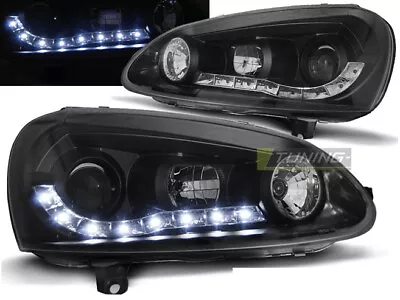 Faróis LED DRL Procure For VW GOLF 5 V Daylight Preto Frete Grátis AU LPVW99 XIN • $413.98