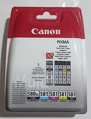 GENUINE Canon PGI-580XL CLI-581 Multipack PGBK/C/M/Y/BK Ink Cartridges TR7550- • £42