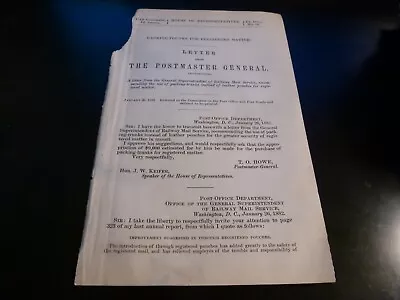 Government Report 1882 Packing-Trunks For Registered Matter Railway Service Mail • $22