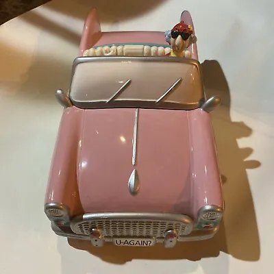 Vintage MAXINE Cookie Jar Dog Floyd Vintage Pink Convertible Car Shoebox • $70
