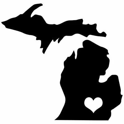 Michigan Love Vinyl Decal Car Window  You Pick The Size & Color  • $4