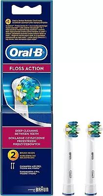 Oral B Pk2 Replacement Toothbrush Heads Floss Action • $18.95