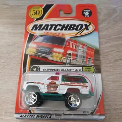 Matchbox 1/64 Diecast Safety Stars 50 Years #6 White Chevrolet Blazer 4X4 • $5