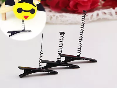 25 Black Metal Pinch Alligator Hair Clips 40mm With Wire Coil Spring Craft Hair  • £2.64