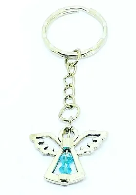 £3.99 • Buy December Birthstone Guardian Angel Keyring Lucky Charm Keepsake Birthday Gift 