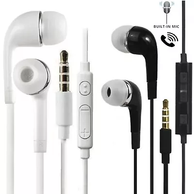 3.5mm Earphones For Samsung Xiaomi Huawei HTC NOKIA Stereo Headphones With Mic • £2.75