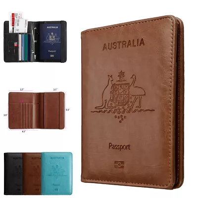 $11.99 • Buy Premium Leather Travel Passport Card Wallet Holder RFID Blocking Anti Scan Case