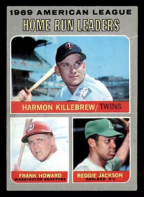 1970 Topps Baseball #66 A.L. HR Leaders Killebrew Jackson VG/EX *d2 • $8