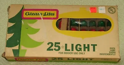 Vintage GLEAM-LITES Christmas 50 Light Multiple Set W/ Box NOS • $15