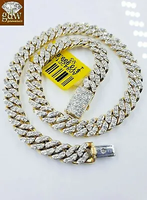 Real 2CT Men Diamond 10k Bracelet Cuban Link Yellow Gold 8  Box Clasp Genuine • $3689.26
