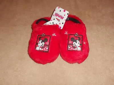 New Toddler Girls Disney Minnie Mouse Plush Clog Slippers Size 9/10 • $12