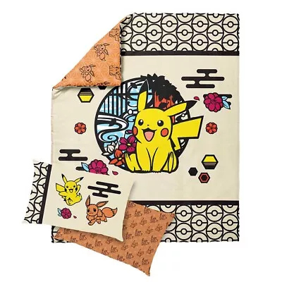 Pokemon - Pikachu Wagara Quilt Cover Set - Queen - Loot • $89