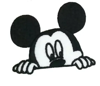 Mickey Mouse Patch Peeking Embroidered Iron On Applique 2.76  X 2.44  Disney • $6.64