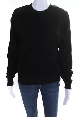 Minnie Rose Womens Tight Knit Raw Hem Long Sleeved Slim Sweater Black Size XL • $42.69