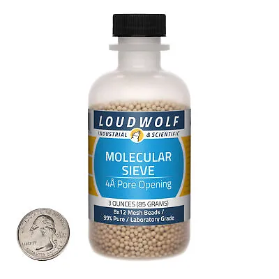 Molecular Sieve / 3 Ounce Bottle / 99% Pure Laboratory Grade / 8x12 Mesh Beads • $11.99