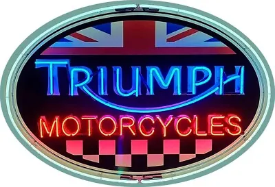 Triumph Oval Logo Neon Image Metal Sign (not Real Neon) • $69.95