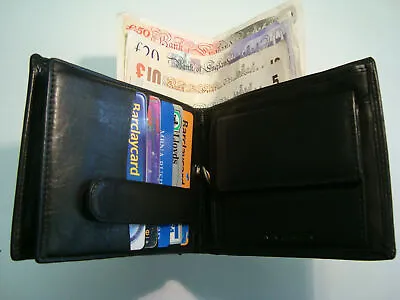 Top Quality Men's Large Leather Wallet With Coin Pocket 15 Card Slot Black RFID  • £16.99