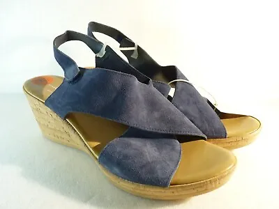 Mila Paoli Women Shoes Sandals Wedge Blue SIze 9.5 SKU 10734 • $31.50