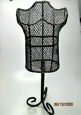 Vintage Metal Mesh Dress Form Distressed Black Rustic Table Top Home Décor 17.5  • $24.97