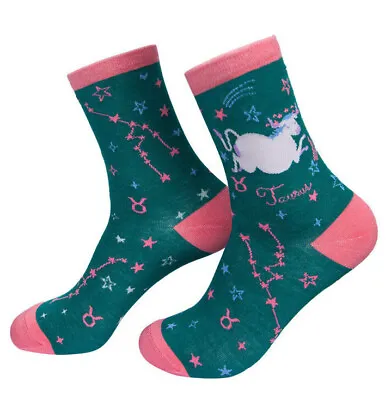 Womens Bamboo Zodiac Astrology Socks UK 4-7 Star Sign Ankle Horoscope Gift NEW • £4.99