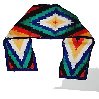 Katia XIIX Karat Rectangle Scarf Geometric Multi-colored Made In Japan 52x10 • $10.88