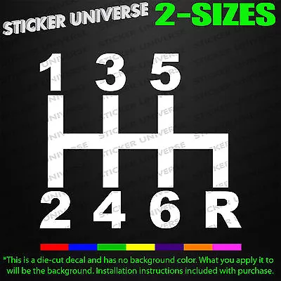 STICK SHIFT Gear Selection Car Window Decal Sticker Manual Transmission JDM 0545 • $3.99