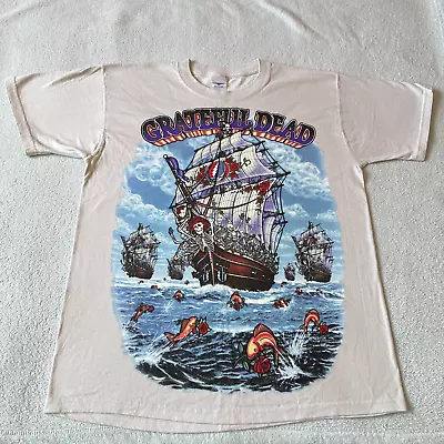 Vintage 2001 Grateful Dead T-Shirt Gray L Band Rock Music Double Sided NWOT USA • $40