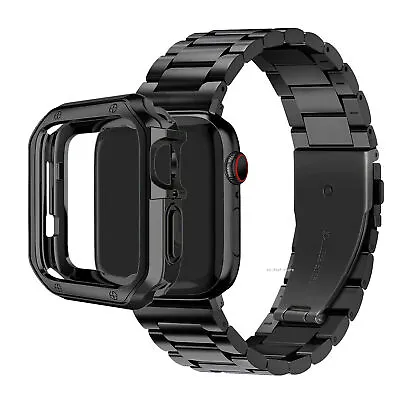 Man Metal Watch Band Strap Or TPU Case For Apple Watch Series 9 8 7 6 5 4 3 2 SE • $15.99