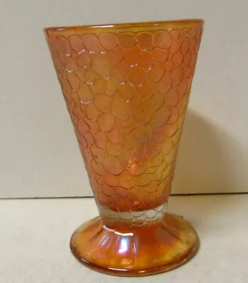 Vintage Marigold Crackle Glass Tumbler Footed Juice Depression Glass 4.75  • $18.55