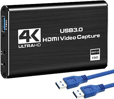 DIGITNOW 4K Audio Video Capture Card USB 3.0 HDMI Video Capture Device Full HD • £28.99