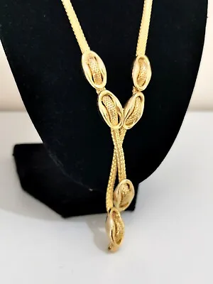 £30 • Buy Vintage Pennino Gold Plated Flat Snake Chain Knot Necklace Tassle Studio 54