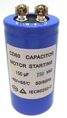 150uF Mfd 250V AC MOTOR STARTING CAPACITOR CD60 42x80mm Screw Terminal • $13.31