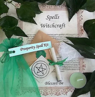 Prosperity Spell Kit  Votive Candle And Bath Magic Wicca • £4.95